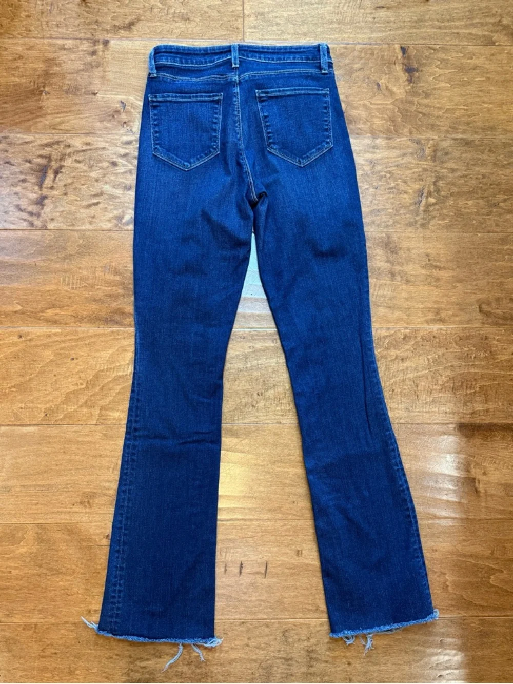 L’AGENCE Ruth High Rise Straight Jeans Raw Hem Dark Wash 26
